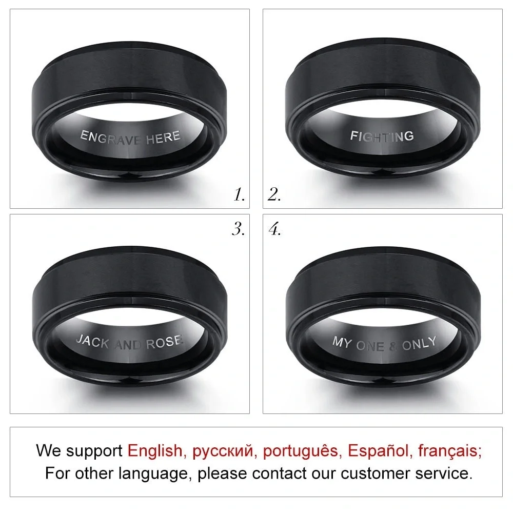 Personalized Engraved Name Rings / Stainless Steel - Picture 2 of 4